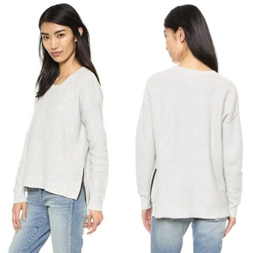 Madewell landmark textured zip light gray sweater XXS